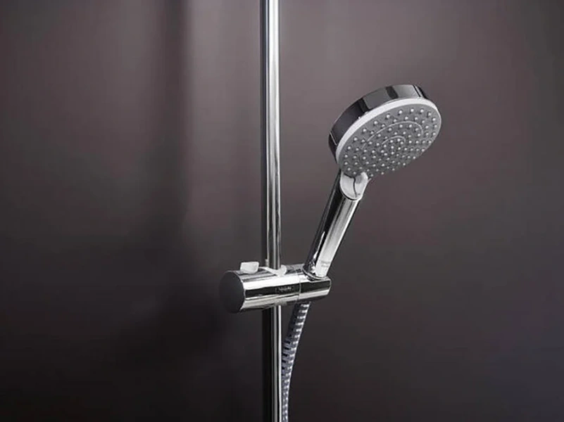 Душевая стойка Hansgrohe Vernis Shape хром 26319000 (детальная фотография), со смесителем