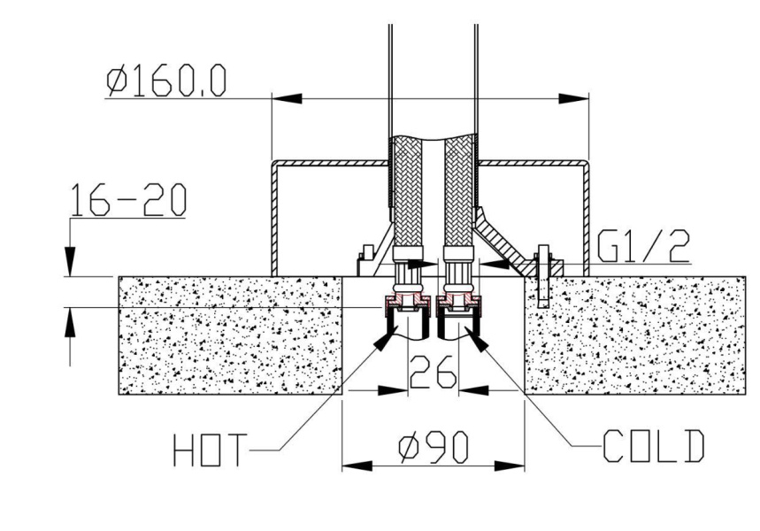 Схема (детальная фотография), для ванны