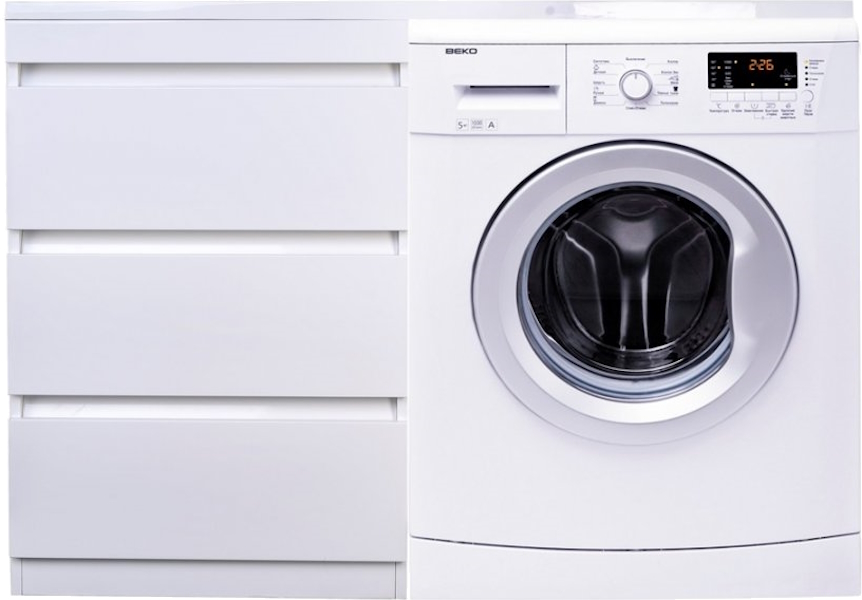 Тумба под раковину напольная Style Line Даллас 38 см белая АА00-000069 (детальная фотография), современная, hi-tech