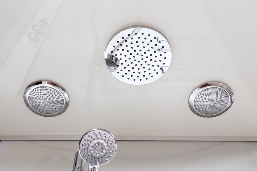 Душевая кабина Deto A102 120х80 см с гидромассажем (детальная фотография), угловые, с гидромассажем, c тропическим душем, с крышей