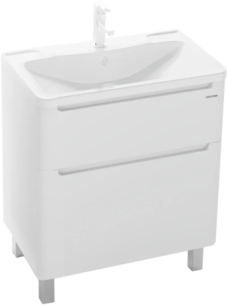 Тумба под раковину напольная Grossman Адель 69 см белая 107005 (детальная фотография)