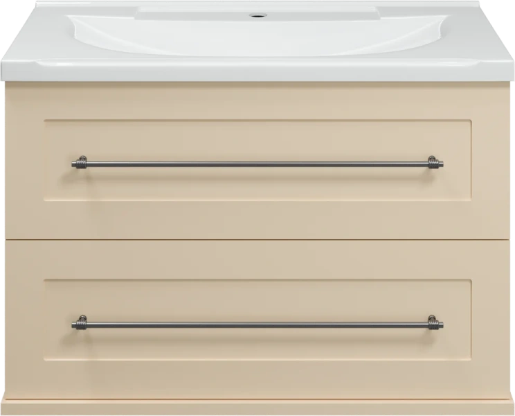 Тумба под раковину подвесная Misty Марта 80 см бежевая П-Мрт09080-031П2Я (детальная фотография)