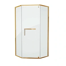 Душевой уголок Grossman Pragma 100х100 см золотистый