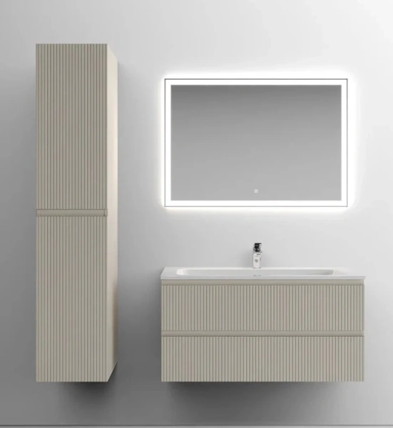 Тумба под раковину подвесная Sancos Snob T 100 см beige soft SNT100CE (детальная фотография), подвесная, пристенная