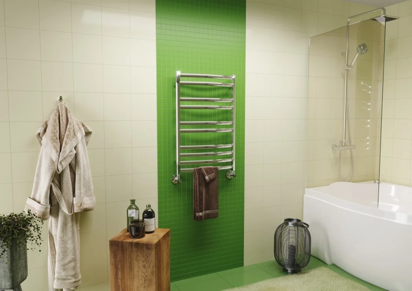 Полотенцесушитель водяной Lemark Atlantiss LM32810R 50х80 см из нержавеющей стали (детальная фотография), современные, hi-tech