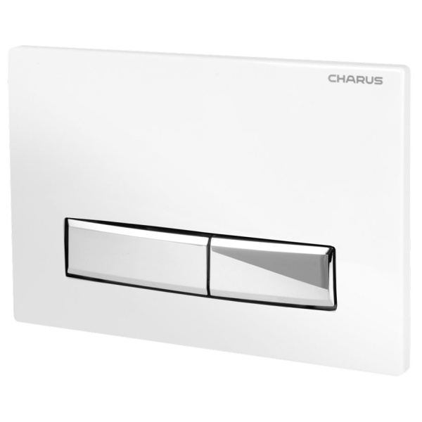 Клавиша смыва Charus Raiden белая глянцевая/кнопки хром FP.321.WBN.01 (детальная фотография), в наличии