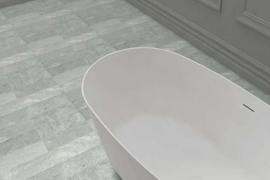 Ванна из искусственного камня Abber Stein 160х80 см белая матовая AS9606 (детальная фотография), отдельностоящие