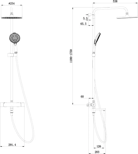 Душевая стойка Kerama Marazzi Fonte хром FO.302.KM.CR (детальная фотография) index_1