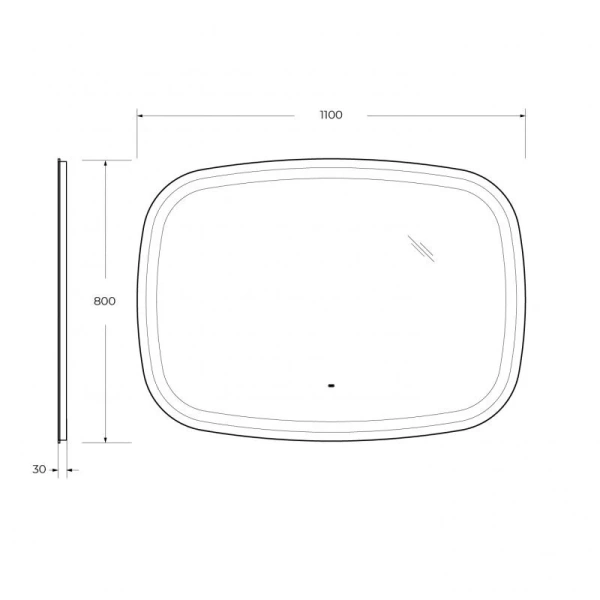 Зеркало с подсветкой Cezares Molveno 110 см с датчиком движения CZR-SPC-MOLVENO-1100-800-MOV (детальная фотография), в наличии