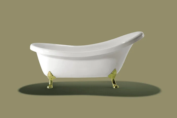 Ванна акриловая Knief Victorian 0100-061-01 174,5 х 83 см с 4-мя латунными ножками лапа льва (детальная фотография), овальные