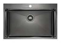 Мойка для кухни Paulmark Vast 75 вороненая сталь