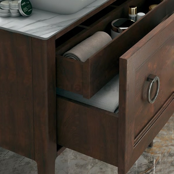 Тумба под раковину напольная Kerama Marazzi Plaza Classic 100 см орех матовый PL.CN.100.1+1\NUT.M (детальная фотография), напольная, пристенная