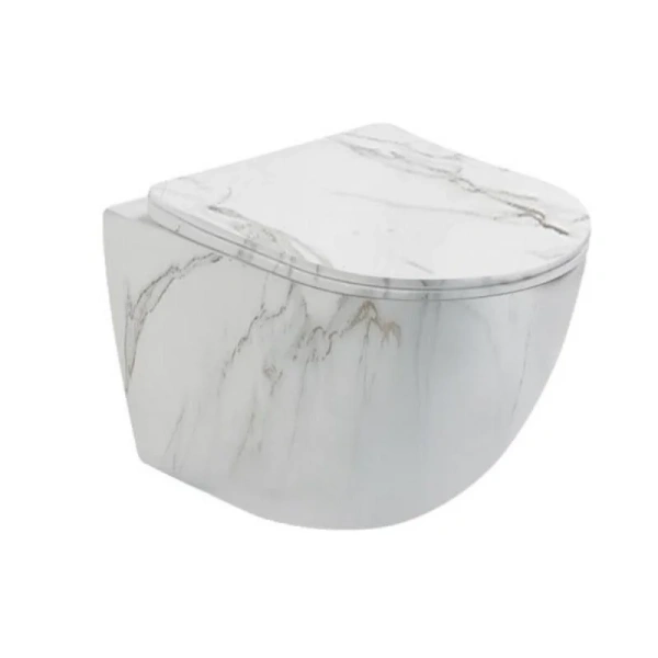 Унитаз подвесной SantiLine под мрамор SL-5005MRB (детальная фотография)