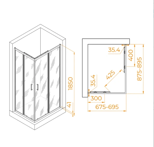Душевой уголок RGW Passage PA-146 90х70 см профиль хром 020814679-11 (детальная фотография), прямоугольные