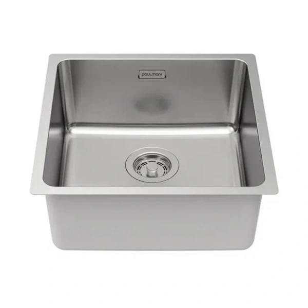 Мойка для кухни Paulmark Yuni 44 см нержавеющая сталь YU44-BS (детальная фотография), из нержавеющей стали, стальные, металлические