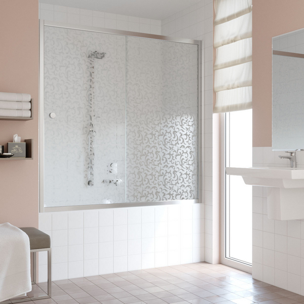 Душевая шторка на ванную стекло фея Vegas-glass ZV 150 R03 (детальная фотография), раздвижные