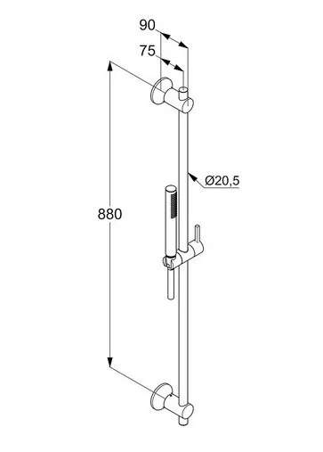 Душевой гарнитур Kludi Nova Fonte хром 2084005-35 (детальная фотография), душевые гарнитуры