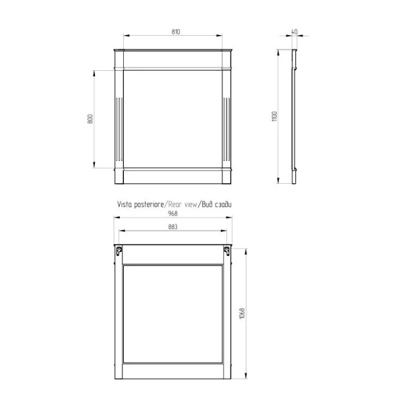 Зеркало Migliore Kantri 97 см decape sabbia 26689 (детальная фотография), в наличии