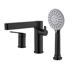 Смеситель для ванны BelBagno Delta на 3 отверстия черный матовый