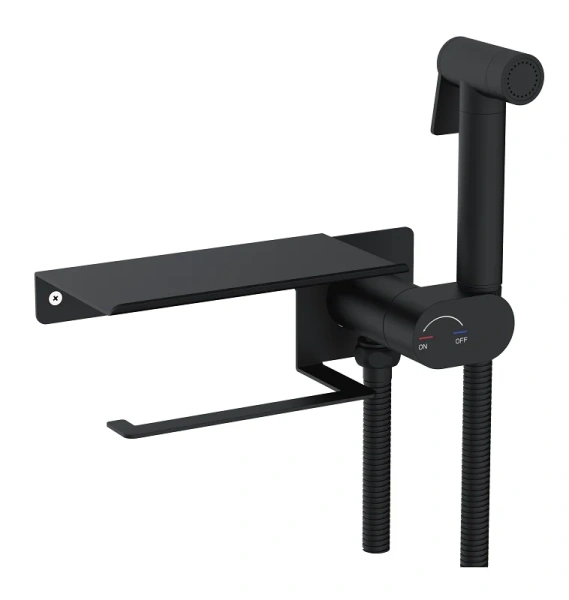 Гигиенический душ со смесителем RGW Shower Panels SP-221B черный 581408221-04 (детальная фотография)