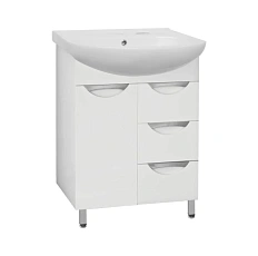 Тумба с раковиной напольная Style Line Жасмин ЛС-00000035 65 см с тремя ящиками