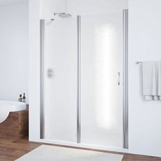 Душевая дверь профиль глянцевый хром стекло шиншилла Vegas-glass