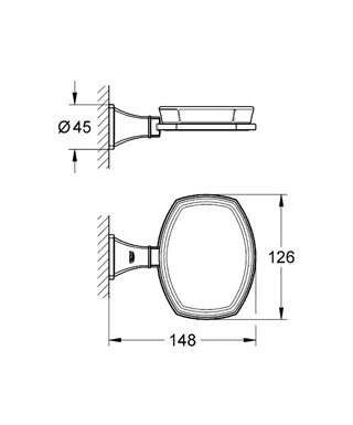 Мыльница для ванной, хром, Grohe Grandera 40628000 (детальная фотография), нет в наличии