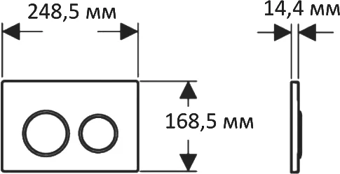Клавиша смыва Акватек белая/ободок хром KDI-0000028 (детальная фотография), слив эконом-стандарт с двумя клавишами