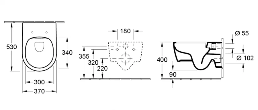 Унитаз подвесной Villeroy & Boch Avento безободковый 5656HR01 (детальная фотография), подвесные, встраиваемые