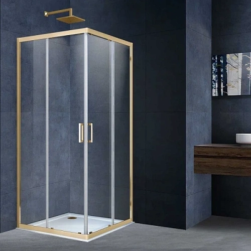 Душевой уголок Vincea Alpha 90х90 см профиль брашированное золото - фото 4