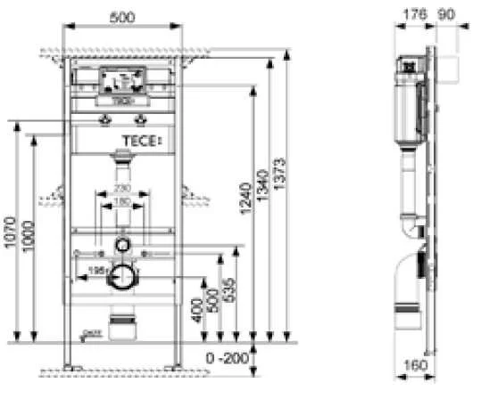 Застенный модуль для унитаза Tece TECEprofil 9300066 (детальная фотография), для унитаза