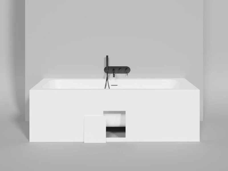 Ванна из искусственного камня Salini Orlando Axis Kit 190 1033 191,1x80 см встраиваемая (детальная фотография), 190 см