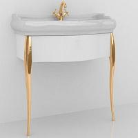 Консоль под раковину Kerasan Retro белая, ножки золото