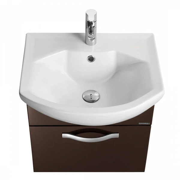 Тумба с раковиной подвесная Акватон Ария 1A140301AA 50 см с выдвижным ящиком (детальная фотография), подвесная, пристенная