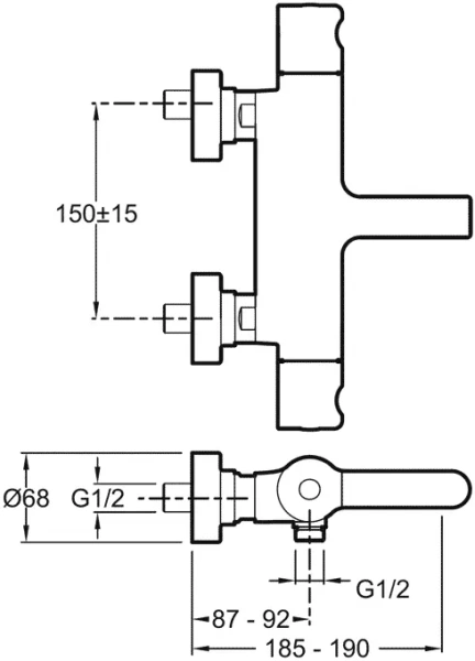 Смеситель для ванны Jacob Delafon Singulier термостатический E10870-CP (детальная фотография), для ванны