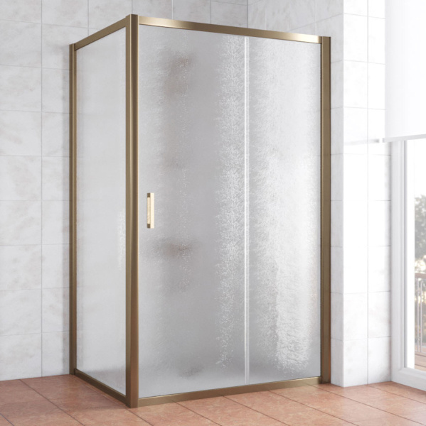 Душевой уголок профиль бронза стекло шиншилла Vegas-glass ZP+ZPV 120*80 05 02 (детальная фотография)