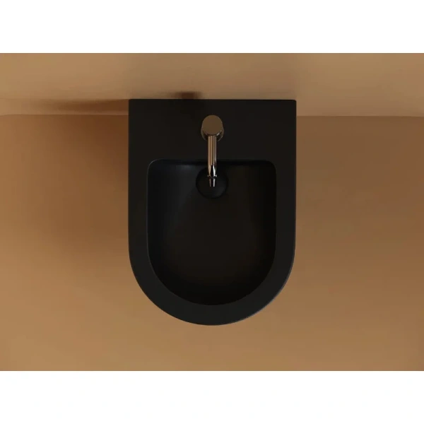 Биде подвесное Ceramica Nova Uno чёрный матовый CN11002MB (детальная фотография), подвесные, встраиваемые