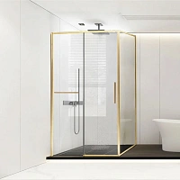 Душевой уголок Vincea Slim Soft 120х80 см профиль брашированное золото