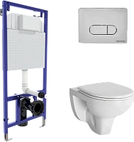 Унитаз с инсталляцией BERGES Gamma кнопка хром