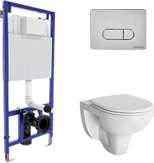 Унитаз с инсталляцией BERGES Gamma кнопка хром