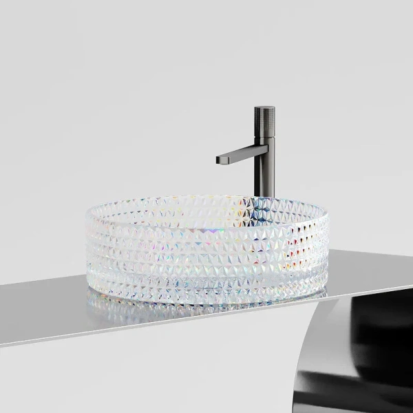 Раковина Ceramica Nova Cristal 36 см неон CN6059 (детальная фотография), накладные (на столешницу)