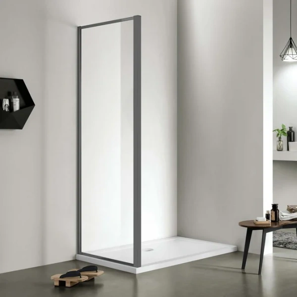 Душевая перегородка Акватек 100 см профиль оружейная сталь AQ ARI WA 10020GM (детальная фотография), современные, hi-tech