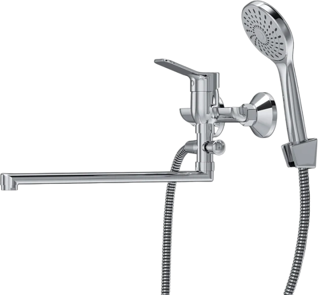 Смеситель для ванны Am.Pm X-Joy F85A901 с душевой лейкой (детальная фотография), хром, черные