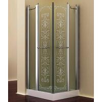 Душевой уголок, профиль хром, прозрачное стекло, матовый узор, Romance Collection Skara