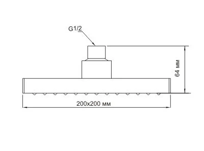 Верхний душ Wasserkraft хром A028 (детальная фотография), верхние души