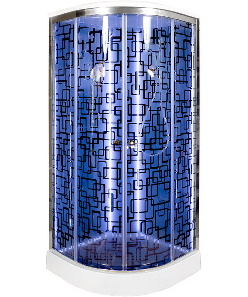 Душевая кабина Deto BM 100х100 см с led подсветкой BM1510LEDBLACK (детальная фотография)