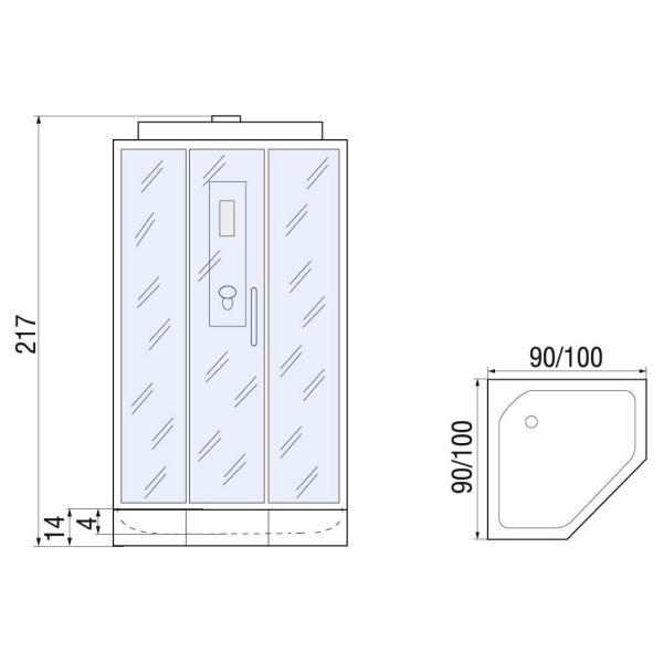 Схема (детальная фотография), c низким поддоном