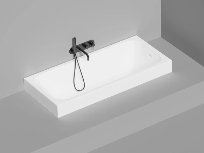 Ванна из искусственного камня Salini Orlando Kit 160x70 см S-Stone белая матовая 102125M (детальная фотография), без гидромассажа, большие