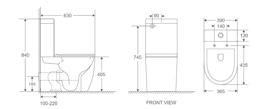 Унитаз компакт D&K Matrix безободковый  DT1397016 (детальная фотография), напольные