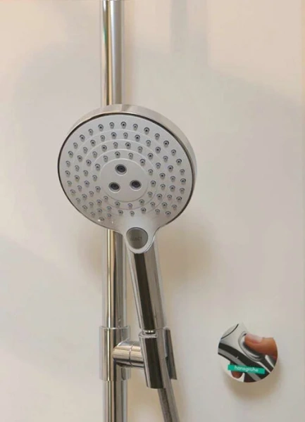 Душевая стойка Hansgrohe Raindance Select белый/хром 27133400 (детальная фотография), с термостатом